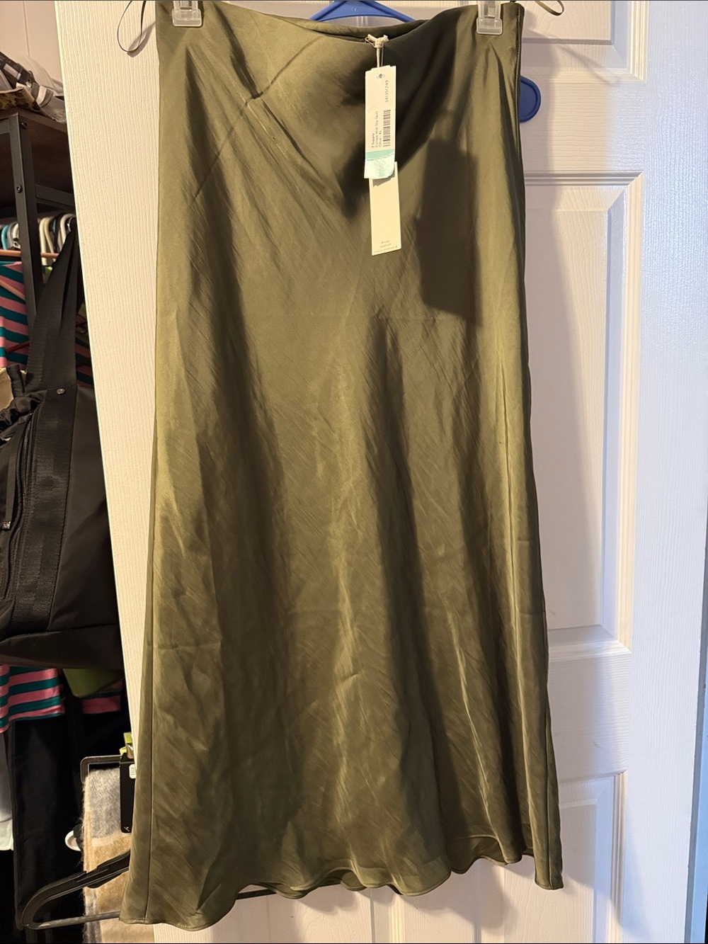 Z Supply Olive Satin Maxi Skirt
